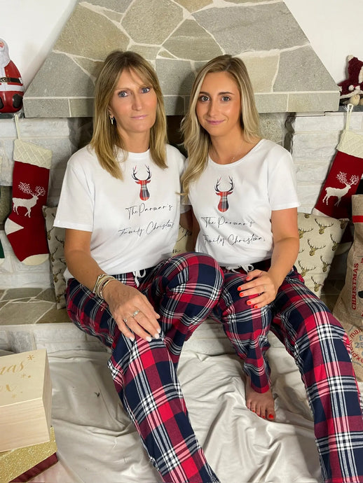 Women's Family Name Christmas Pyjamas Personalise Direct