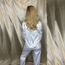Load image into Gallery viewer, Personalised Satin Long White Pyjamas Personalise Direct