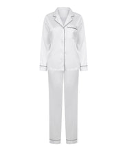 Load image into Gallery viewer, Personalised Satin Long White Pyjamas Personalise Direct