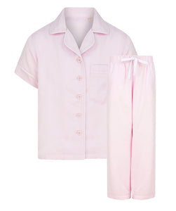Personalised Satin Luxe Short/Long Pyjama Set in Pink Personalise Direct