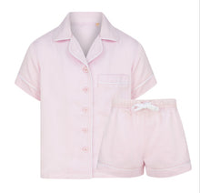Load image into Gallery viewer, Personalised Satin Luxe Short Pyjama Set in Pink Personalise Direct
