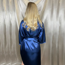Load image into Gallery viewer, Personalised Satin Robe - Navy Personalise Direct