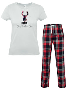 Women's Christmas Crew Matching Pyjamas Personalise Direct